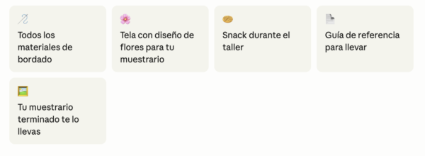 Taller - Muestrario de flores
